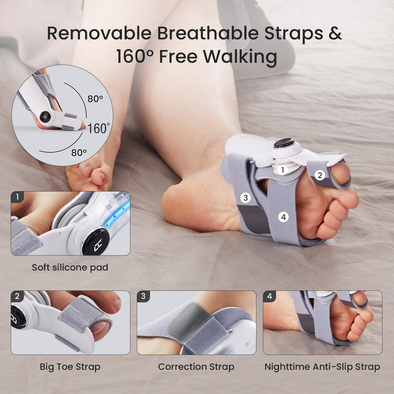 [Australia] - Bunion Corrector for Women & Men Big Toe, Adjustable Electric Bunion Fix with Remote Control, Interchangeable 0°/7.5°/15° Plates, Day & Night Use for Hallux Valgus Pain Relief 