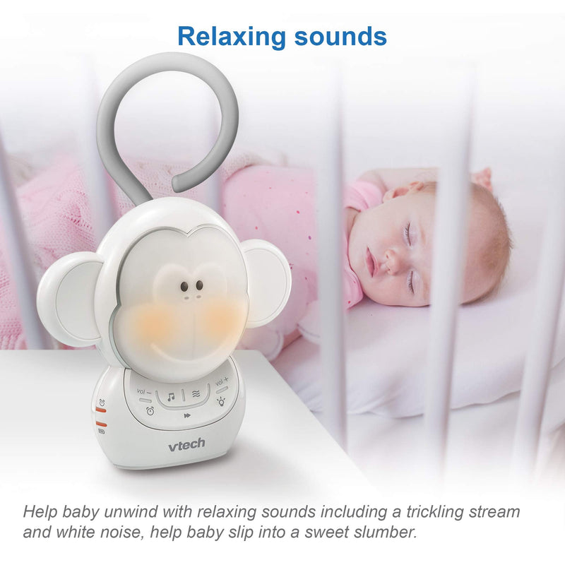 [Australia] - VTech BC8211 Myla The Monkey Baby Sleep Soother with a White Noise Sound Machine Featuring 5 Soft Ambient Sounds, 5 Calming Melodies & Soft-Glow Night Light, 1 Count (Pack of 1) 