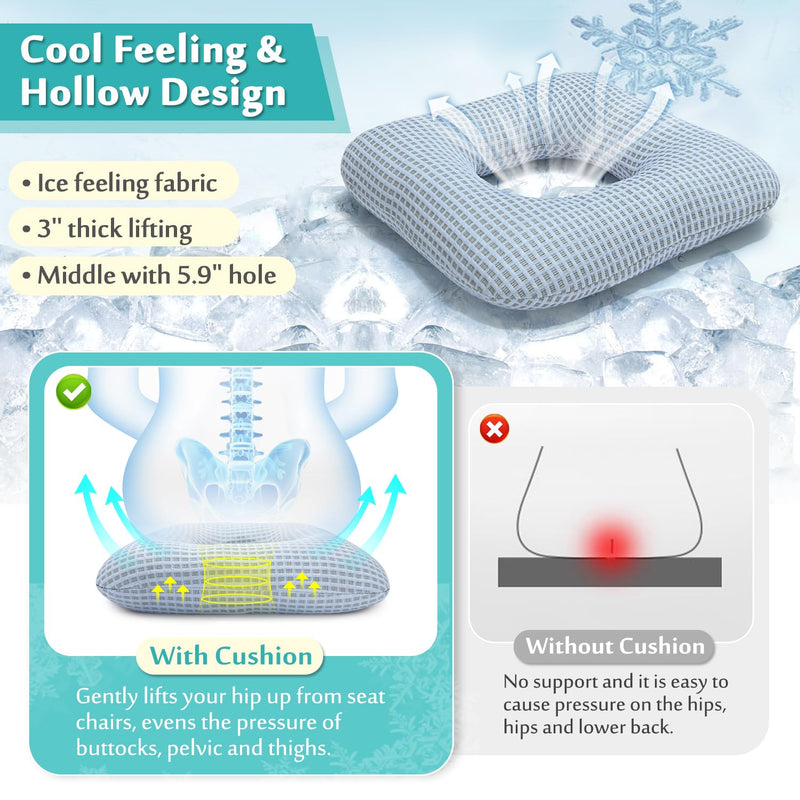 [Australia] - AOSSA Bed Sore Cushions for Butt Positioning Pillow Pressure Ulcer Cushion Medical Pressure Relief Sleeping Pillow After Surgery Positioner Wedge Turning Back Leg Coccyx Support Sitting Seat Cushion 