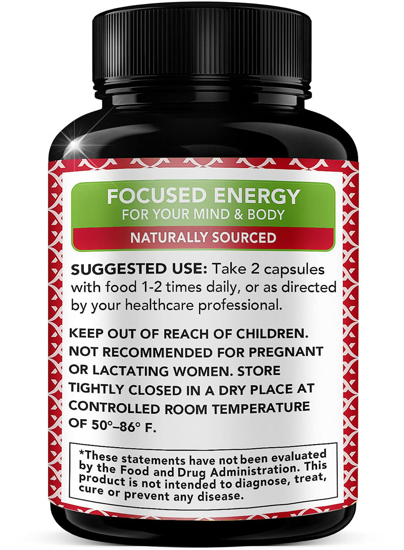 [Australia] - Korean Red Panax Ginseng 1200mg + Ginkgo Biloba -120 Vegan Capsules - High Ginsenosides Extra Strength Root Extract Powder Supplement for Energy, Performance & Focus Pills for Men & Women 120 Count (Pack of 1) 