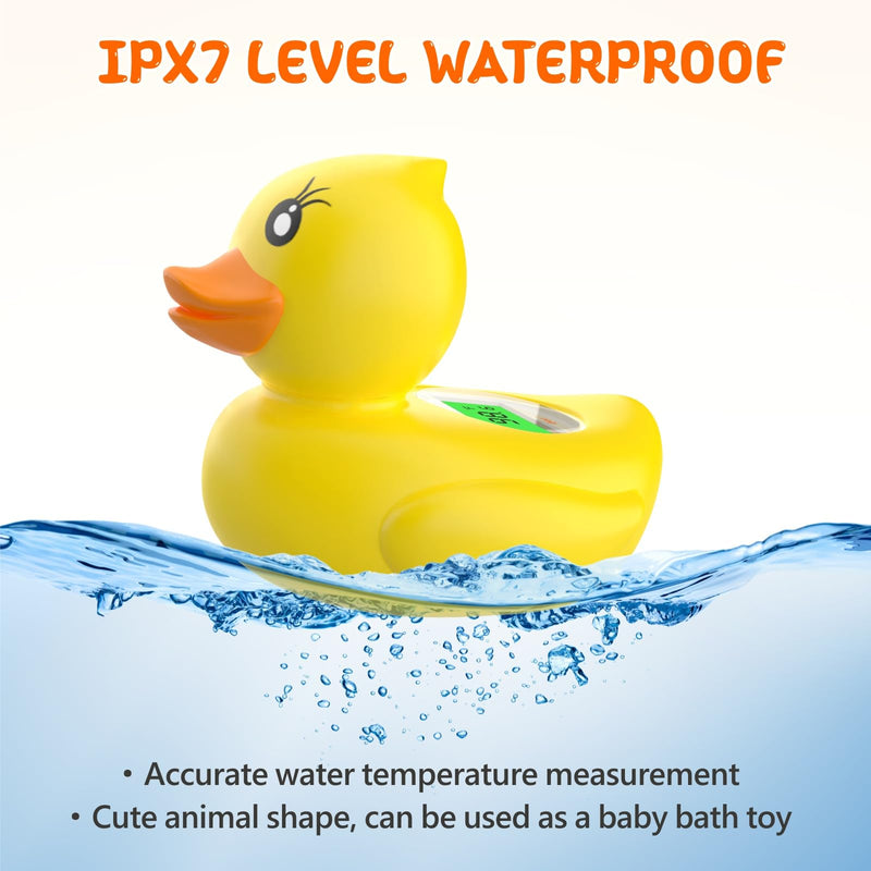[Australia] - Baby Bath Thermometer, Digital Water Temperature Thermometer with 3 Color Backlit and Temperature Warning, Safety Bath Tube Thermometer Floating Toy for Infant, Toddler (Yellow Duck) Yellow Duck 