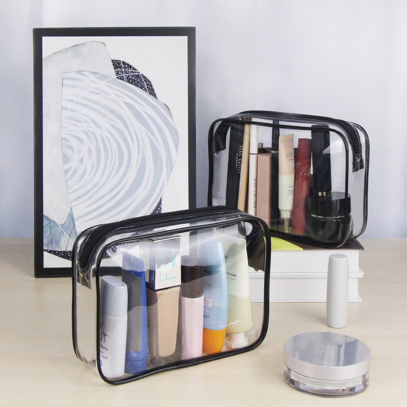TSA Approved Toiletry Bag Clear Makeup Bags 2Pack +Large Weekender Bag for Women with Shoe Compartment for Travel Gym Camping