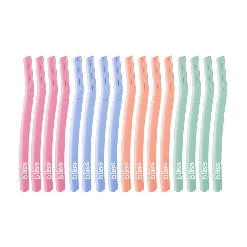 [Australia] - Bliss Stainless Steel Disposable Dermaplaning Tools | Facial Exfoliator and Eyebrow Razor to Dermaplane Peach Fuzz - 8 pack 