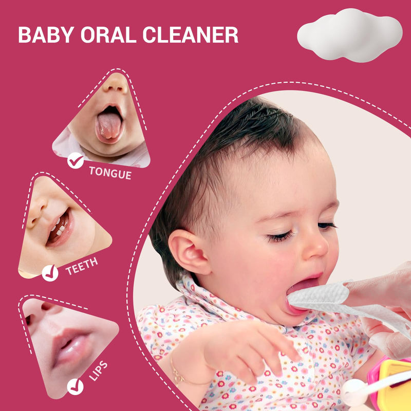 [Australia] - 120 PCS Baby Tongue Cleaner for Newborn, Oral Finger Dry Wipes for Infant, Disposable Toddler Mouth Toothbrush for 0-24 Months 120 