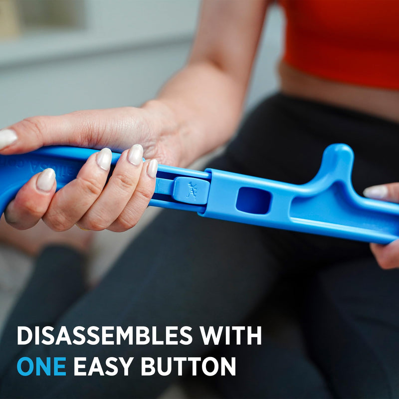 [Australia] - Tiger Tail Tiger Cane Back & Neck Massager – Trigger Point Deep Tissue Acupressure Hook with 7 Gription Knobs, Portable 2-Piece Self Massage Tool for Muscle Knot & Shoulder Pain Relief, Blue 