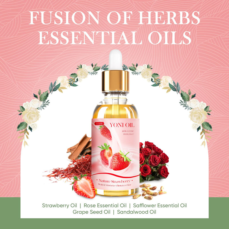 [Australia] - 2 Packs Yoni Oil for Women - Strawberry Fresh Feminine Care Oil - All Natural Vaginal Oil Essential Oils, Reduces Odor, Restores pH Balance and Wetness, 1 fl oz/pc 