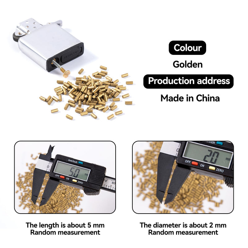 [Australia] - 500Pcs Gold Flint Refills for Lighter, Replacement Flints for Lighters, Flint Stone for Petrol Gas Fluid Lighter 500pcs Gold 