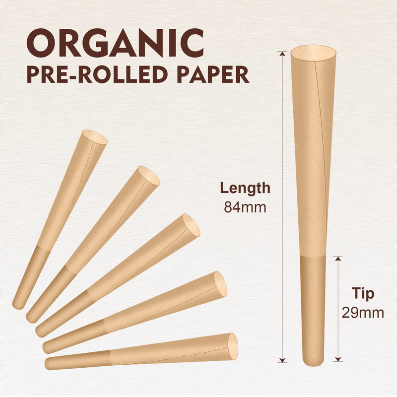 [Australia] - 1-1/4 Rolling Papers Pre Rolled Cones | 72 Pack | Natural Pre Rolled Rolling Paper with Tips | Easy to Use and Convenient 72 pcs 