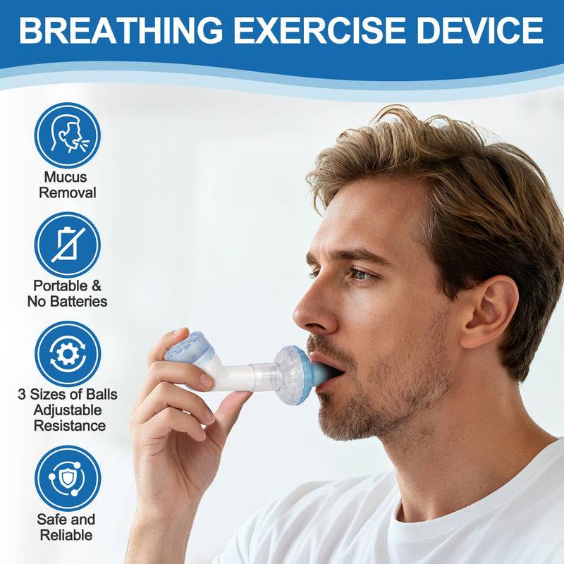 [Australia] - Breathing Trainer, Non-Measuring Exerciser, FSA and HSA Eligible Portable Breathing Training Device with 2 Filters to Develop Respiratory Muscles and Strengthen Capacity 