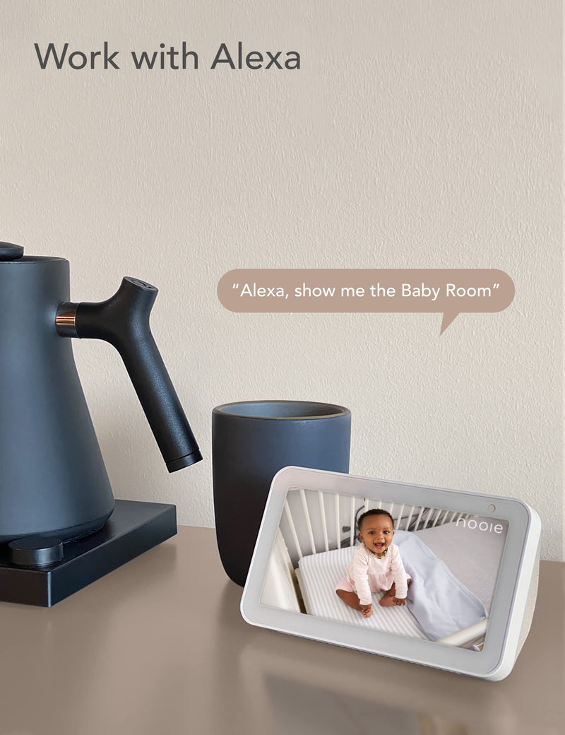 [Australia] - nooie Baby Camera Monitor, 2K Baby Monitor with Camera and Audio, 2.4Ghz WiFi Baby Monitor for Smartphone APP Control, Pet Camera, Motion and Sound Detection, HD Night Vision, SD or Cloud Storage White Baby Camera 