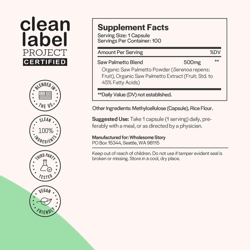 [Australia] - Saw Palmetto for Women and Men | Saw Palmetto Supplement Extract | Hormonal Balance, Urinary Health & Androgen Support | Saw Palmetto for Men Prostate | Saw Palmetto Capsules 500mg | 100 Day Supply 