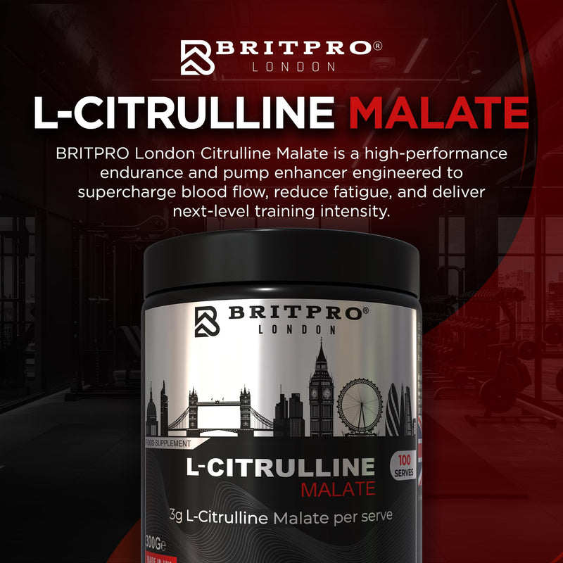 Citrulline Malate, 300g - 2:1 Ratio L-Citrulline Malate - Muscle Pump, Endurance & Recovery Support - Boosts Blood Flow & Training Performance - Made in the UK