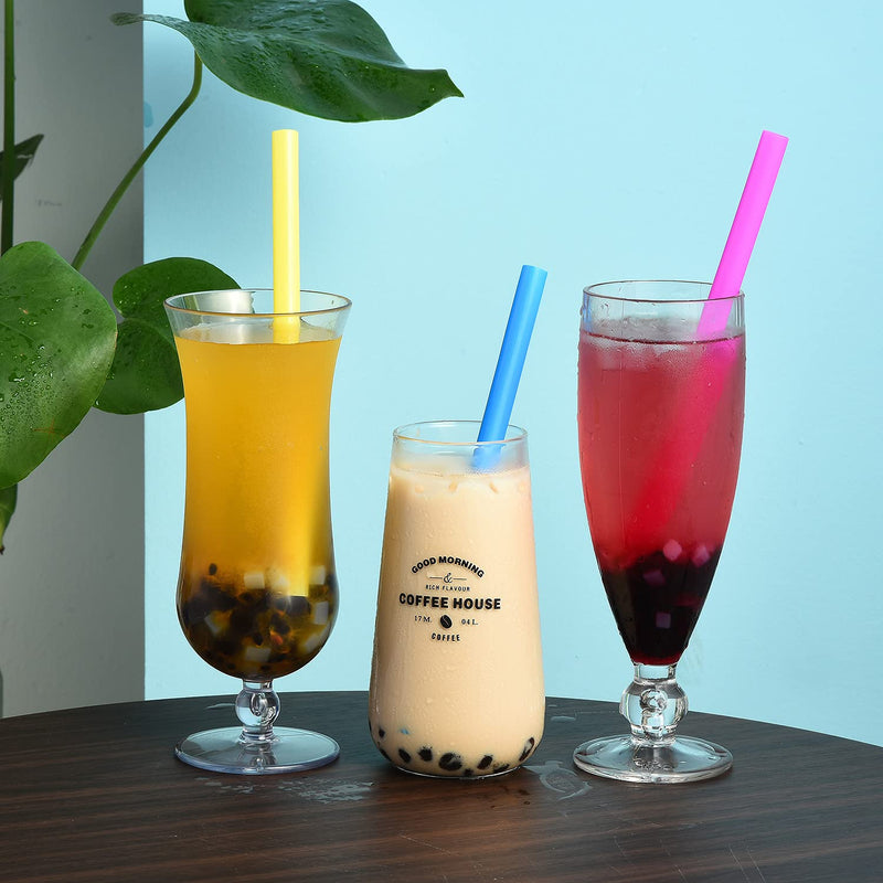 [Australia] - 100 Extra Large Plastic Bubble Tea Smoothie Straws, 1/2" Wide X 8 1/2" Long Boba Straws 12mm Extra Wide 