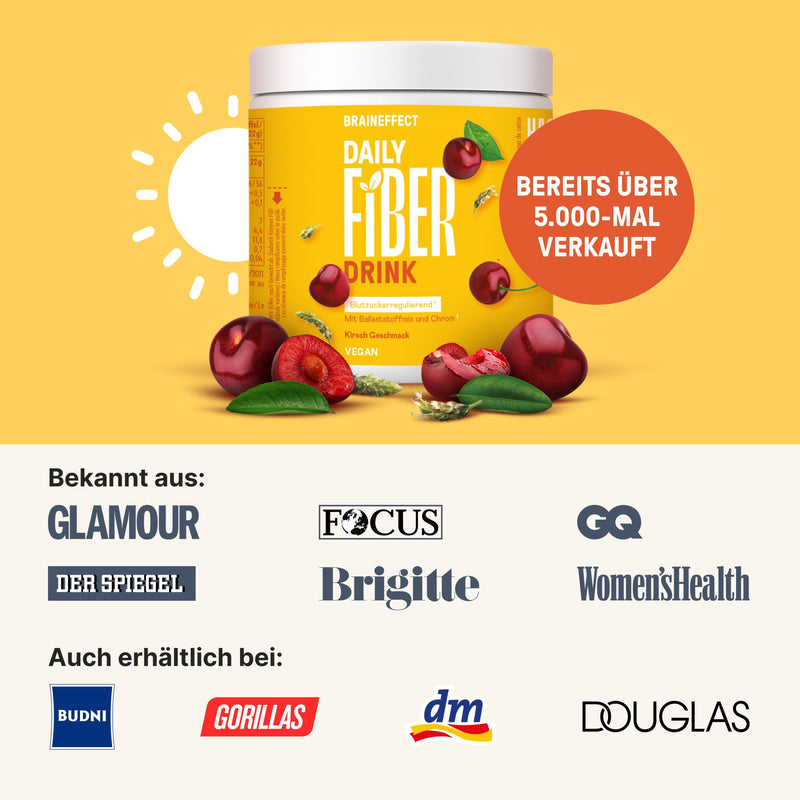 [Australia] - BRAINEFFECT DAILY FIBER 1.0 - fiber drink with 6 sources of fiber for digestion and appetite - sugar-free - 330g (30 servings) - Red Cherry 