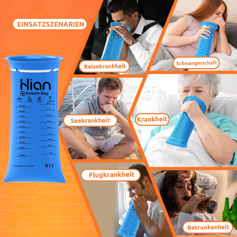 [Australia] - Hion Spit Bags with Mouthpiece Pack of 27 - Opaque, Spacious Puke Bags - Premium High Density Vomit Bags - Perfect for Motion Sickness, Pregnant Women & Taxi Drivers - Offers Safety & Comfort 
