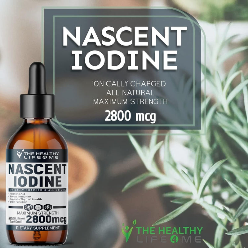[Australia] - Nascent Iodine Organic | 2800mcg | Potassium Iodide | Iodine Supplement | Iodine Drops | Vegan | Clear Color | Large 2oz 