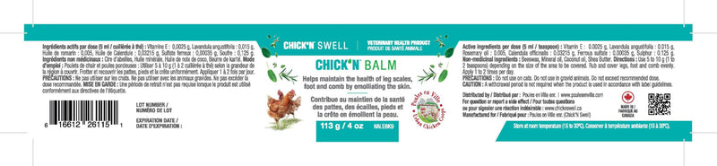 Premium Poultry Balm for Optimal Care and Healing-Chick'n Balm from Chick'n Swell - Legs- Wounds and Combs - with Healing Essential Oils and Sulfur, 4 Oz (113g). - PawsPlanet Australia