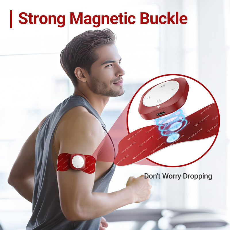 Comfytemp Wireless TENS Unit for Back Pain Relief, 2-in-1 TENS EMS Muscle Stimulator with Detachable Back Clip for More Comfortable Reclining Use, Remote Control, Rechargeable, EMS Machine for Back