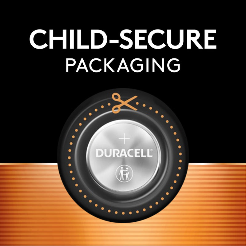 Duracell CR2016 3V Lithium Battery, Child Safety Features, 4 Count Pack, Lithium Coin Battery for Key Fob, Car Remote, Glucose Monitor, CR Lithium 3 Volt Cell