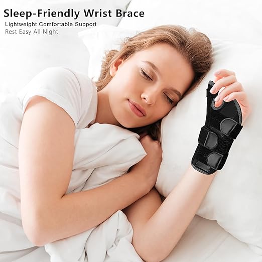 Wrist Brace & Thumb Spica Splint, for De Quervain's Tenosynovitis, Tendonitis, Carpal Tunnel & Arthritis Wrist Support Thumb Splint (Right Hand - Medium) Right-M