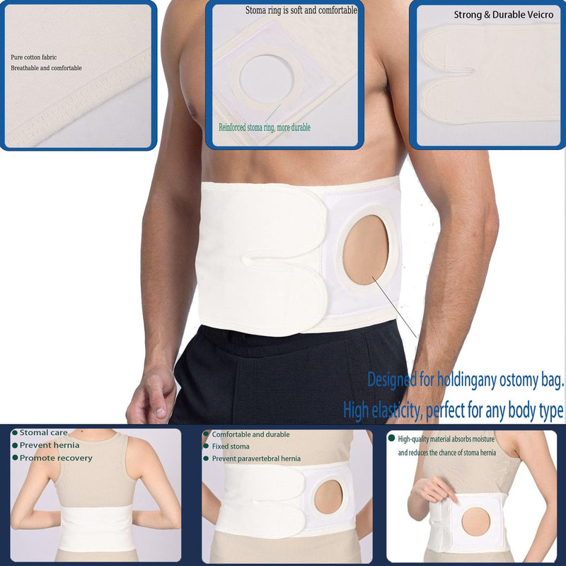 [Australia] - Ostomy Support BeltÔºåAdjustable Prevent Parastomal Hernia Support Belt For Men Women,Colostomy Ileostomy Postoperative Abdominal(White, L (37.4-43.3in)) L (37.4-43.3in) White 