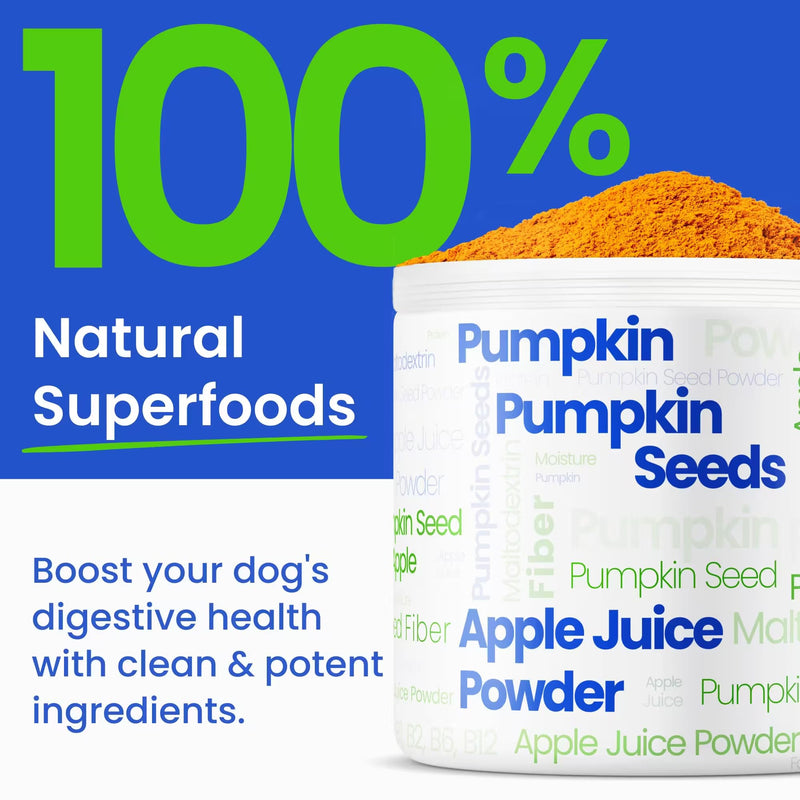 Pumpkin for Dogs - Apple, Pumpkin Seeds and Pumpkin Fruit - Fiber Supplement and Stool Softener - Diarrhea, Constipation, Upset Stomach, Food Sensitivity - Improve Digestion - 6oz Unflavored - PawsPlanet Australia