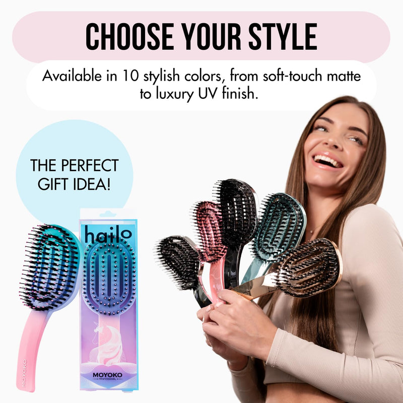 Detangling Brush - Vented for Fine, Wavy, Straight, Curly or Thick Hair, No-Pull Design (Pink Chrome) Pink Chrome