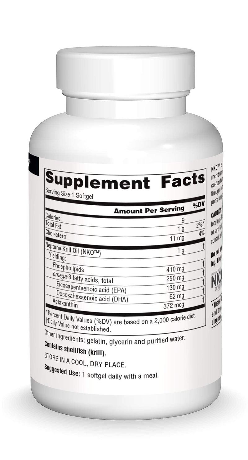 [Australia] - Source Naturals NKO Neptune Krill Oil, Supports Heart Health and Cell Membrane Integrity*, 1000 mg - 90 Softgels 90 Count (Pack of 1) 