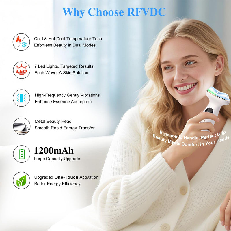 [Australia] - Cold Heat Facial Massager Red Light Therapy for Face Neck Eye Lifting Firming Depuffing,7-in-1 LED Facial Sculptor Skin Care,Cooling Electric gua sha Lift Device Reduce Forehead Frown Smile Line 