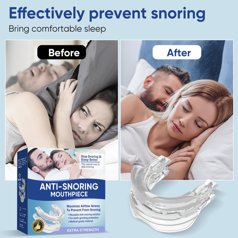 [Australia] - Bite splints, anti-snoring splint, effective snoring stopper mouthpiece bite splint night against teeth grinding and snoring men women 1 piece clear 