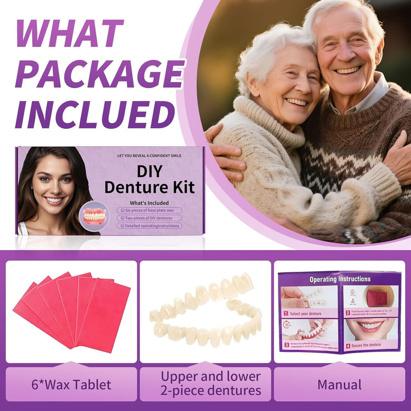 [Australia] - at-Home DIY Denture Kit: Full Set of Upper & Lower False Teeth for DIY Smile Transformation-ZZ2 