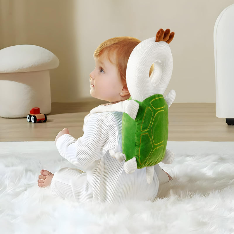 [Australia] - PandaEar Baby Head Protection Backpack Toddler Adjustable Walking Head Protector, Head Protection Backpack Wear Safety Pad for Falling Crawling and Walking (Green) Turtle 