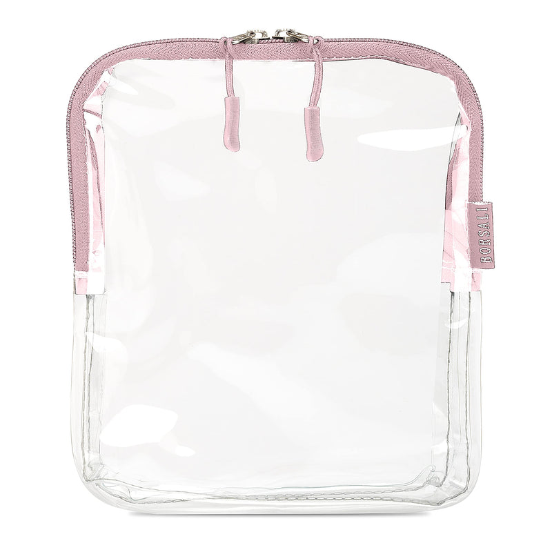 Rose TSA Quart Size Bag Approved for Carry On Travel with Brown Small Crossbody Bag for Women and Paper Soap Sheets 1 Case with 50 Sheets To Go