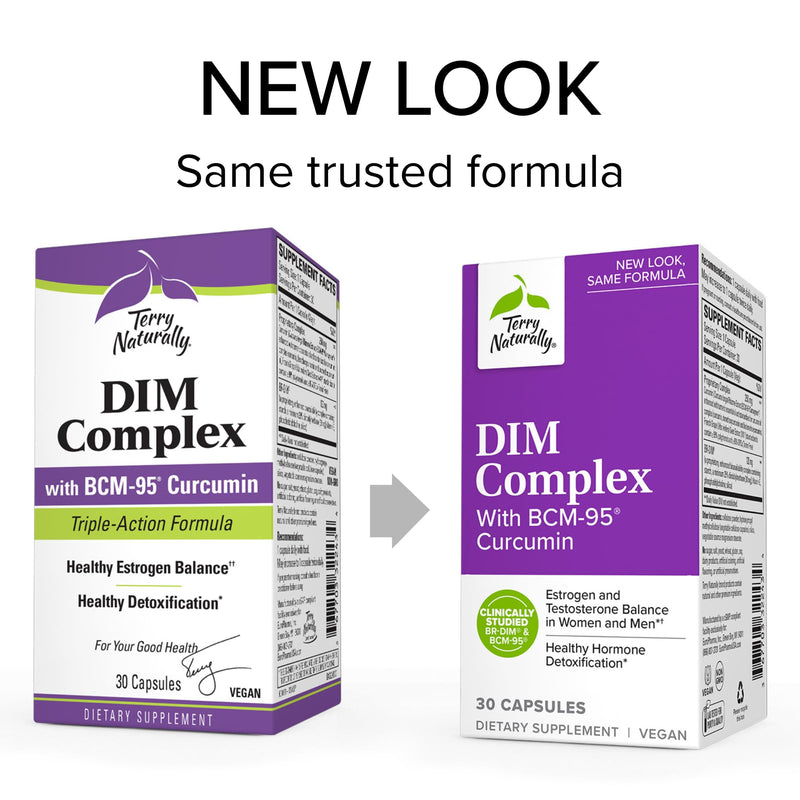 [Australia] - Terry Naturally DIM Complex - 30 Capsules - Support Hormone Balance for All Ages - with BCM-95 Curcumin - Non-GMO, Vegan, Gluten Free - 30 Servings 1 