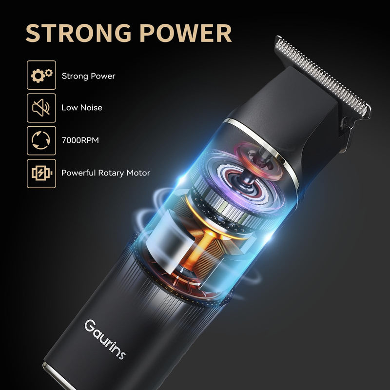 Hair Trimmer for Men, Beard Trimmer for Men Professional, Electric Razor Shavers Zero Gapped T Blade Edgers Liners, Barber Clippers for Hair Cutting Mustache Facial with LCD Display Gifts for Men Black