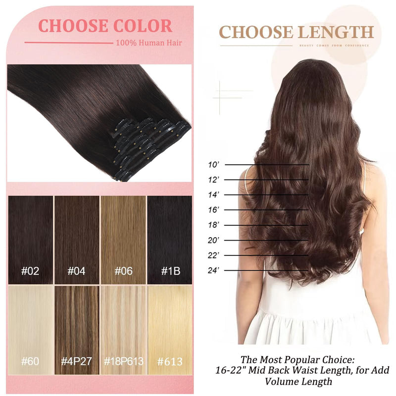 [Australia] - Clip in Hair Extensions Real Human Hair Clip in Extensions for Women Seamless Invisible Jet Black Natural Remy 100% Human Clips ins Extension 8pcs Double Weft 20 inch 3.7oz/105g 20 Inch-105g #1 Jet Black 