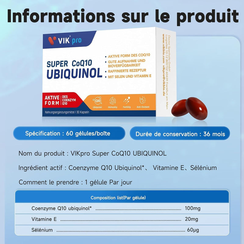 [Australia] - Coenzyme Q10 100 mg 60 capsules Q10 from natural yeast fermentation Capsules CoQ10 laboratory tested with certificate for 2 months (60 capsules) 60 pieces (pack of 1) 