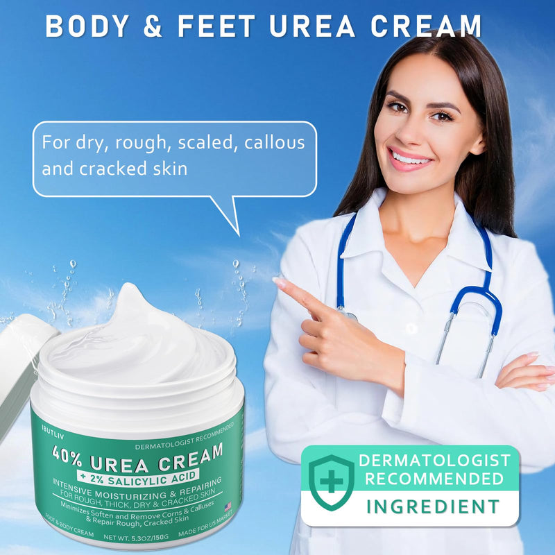 [Australia] - Urea Cream 40 Percent For Feet Maximum Strength - plus Salicylic Acid 2% Foot Cream For Dry Cracked Heels Feet Knees - Dead Skin Cuticle Callus Remover Toenail Softener - Pack of 2 2.65 Ounce (Pack of 2) 