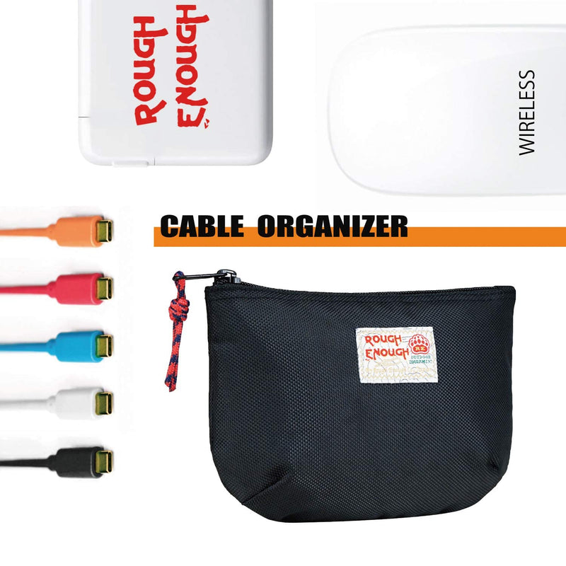Rough Enough Travel Pouch Small Makeup Bag for Purse Cable Organizer Bundle Set