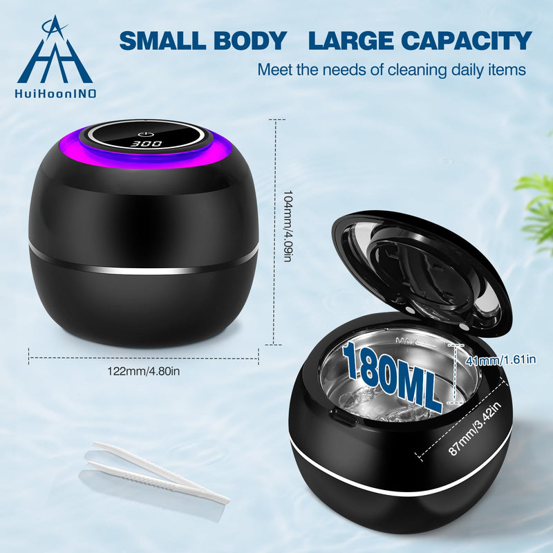 [Australia] - Dental Ultrasonic Retainer Cleaner Machine: 42KHz 28W 180ml,Dental Cleaning Pod for Dentures, Aligners & Mouthguards 