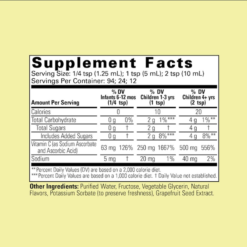 [Australia] - CHILDLIFE ESSENTIALS Liquid Vitamin C - Pure Vitamin C Liquid Supplement for Kids, Toddlers, & Babies, Immune System Support, Natural Orange Flavor, 4 Fl Oz (Pack of 1) 4 Fl Oz (Pack of 1) 