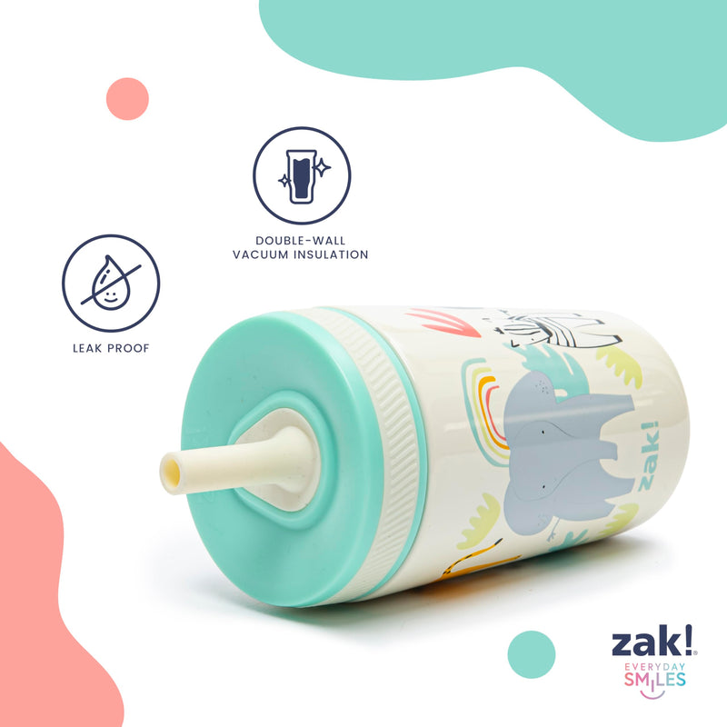 [Australia] - Zak Designs Campout and Camping Kelso Tumbler Set, Leak-Proof Screw-On Lid with Straw, Bundle for Kids Includes Plastic and Stainless Steel Cups with Bonus Sipper, 3pc Set, Non-BPA 3 Piece Set 
