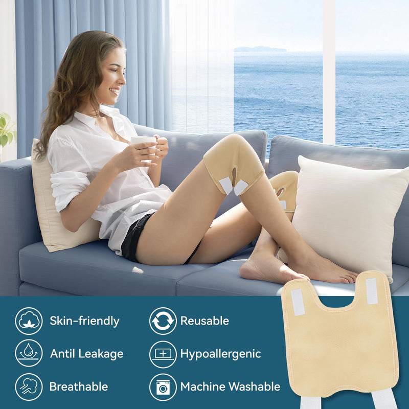 [Australia] - 2 Pack Castor Oil Pack Wrap, Castor Oil Wrap for Knee Elbow Arm& Thigh, Reusable & Washable Organic Cotton Patch, Castor Oil Compress Pads with Adjustable Velcro Elastic Strap 2pcs Castor Oil Wrap 