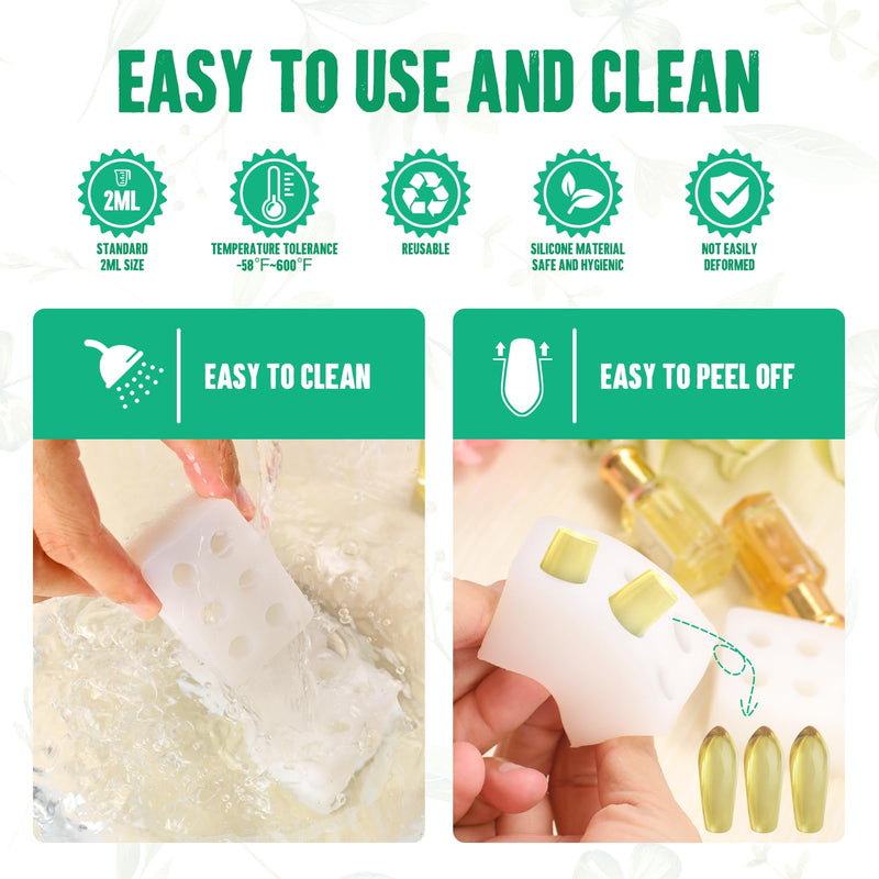 [Australia] - Reusable Silicone Suppository Molds Kit, 2ML | Includes 4 Suppository Mold Trays and 10 Droppers, Ideal for DIY Suppositories Making for Applicators, Durable Suppositories Mold for Women, Men 