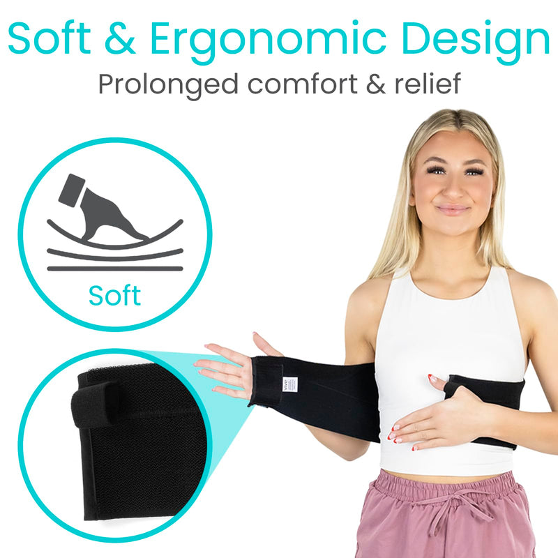Vive Broken Rib Brace for Women, Men - Rib Cage Support Belt for Fractured, Cracked, Broken or Bruised Ribs - Post Surgery Compression Garment Wrap - Diastasis Recti Belly Band Small