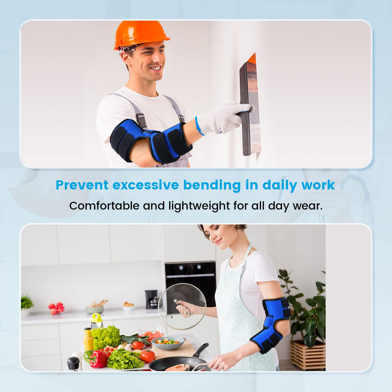 [Australia] - Elbow Splint Brace for Cubital Tunnel Syndrome and Ulnar Nerve Entrapment,New Upgraded with 4 Angles Adjustable,Fixed Elbow,Prevent Excessive Bending,for Men,Women,fits Left and Right Arm -S/M M 