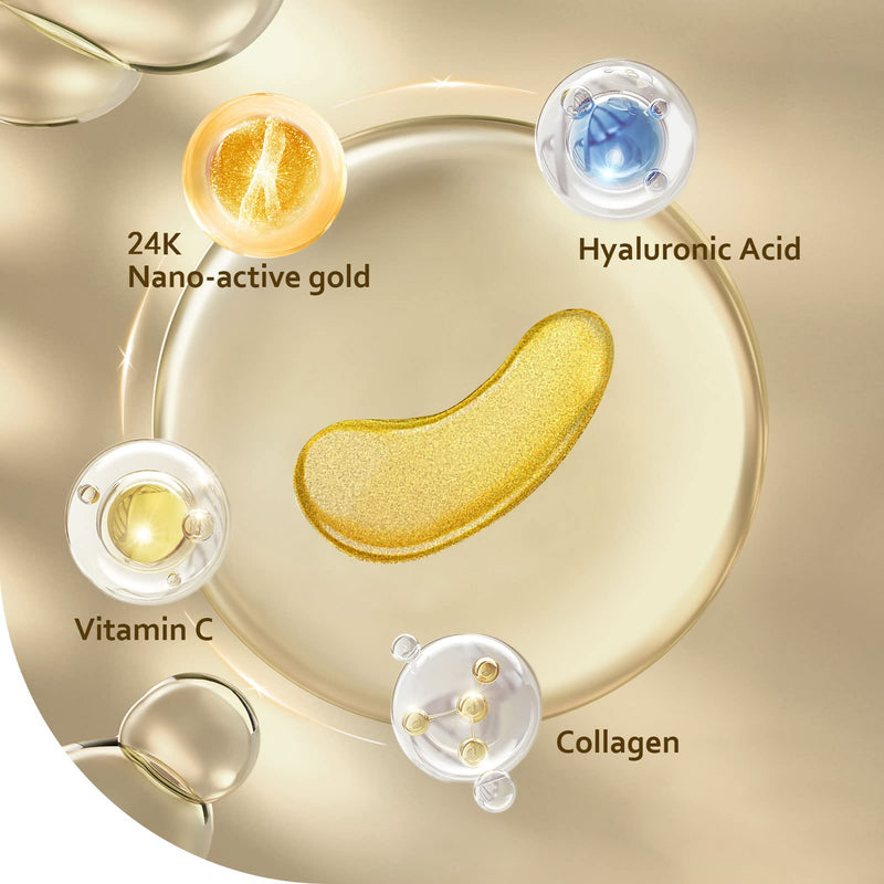 [Australia] - Under Eye Patches (30 Pairs), 24K Gold Under Eye Mask for Puffy Eyes, Dark Circles,Bags and Wrinkles with Collagen,Relieves Pressure and Reduces Wrinkles,Revitalises and Refreshes Your Skin 