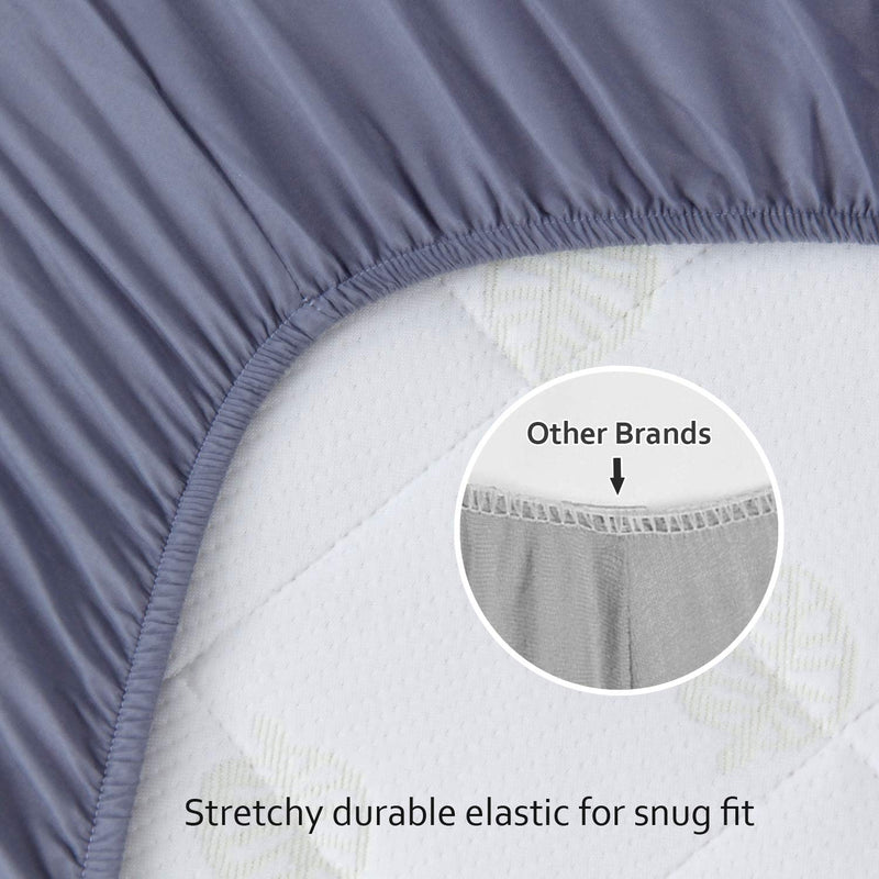 [Australia] - Biloban Pack and Play Sheets Fitted, 2 Pack Pack and Play Sheet Fits for Graco Pack n Play Mattress, Neutral Playard Sheets for Baby Boys and Girl, Grey & White, 38”X 26” 38 X 26 Inch 