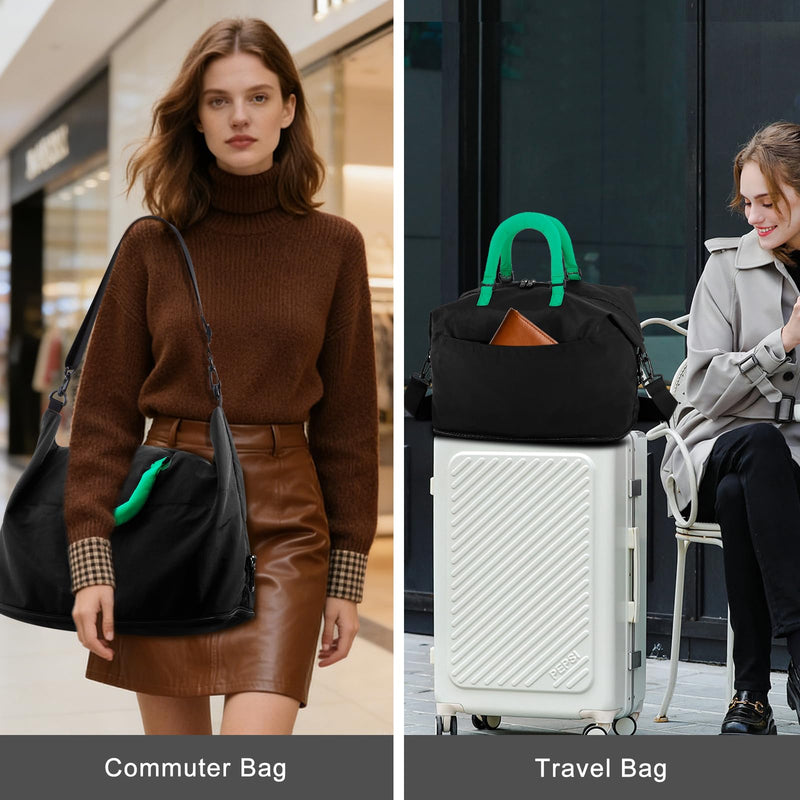 Travel Duffle Bag for Women, Weekender Overnight Hospital Bags with Removable Shoulder Strap, Carry On Bag for Weekend Trip Business Green