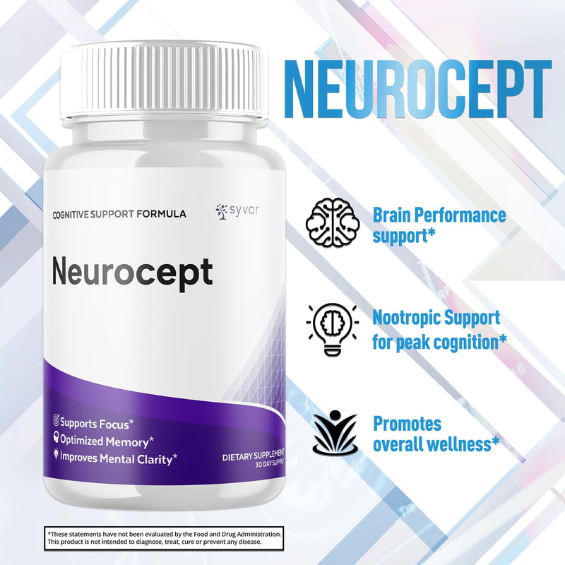 (2 Pack) Neurocept Capsules, Official Neurocept Supplement (120 Capsules)